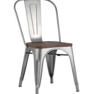 Стул TOLIX WOOD серебристый матовый