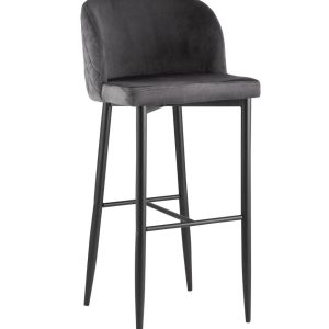 Стул барный Оскар велюр серый