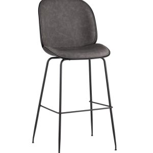 Стул барный Beetle PU со спинкой серый