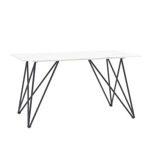 Стол обеденный Сакраменто 140*90 белый стеклянный