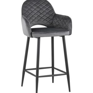 Стул полубарный Венера диамант велюр серый