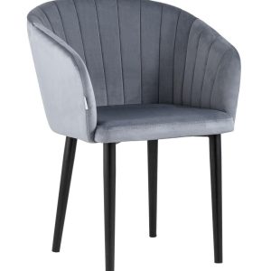 Стул с подлокотниками Нейтон велюр серый