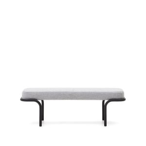 Compo Скамья из серой ткани и черного металла 130 см
