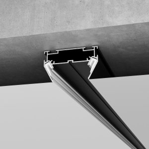 Basic System Алюминиевый профиль для монтажа в натяжной потолок однофазного
шинопровода черный 2м 85234/00