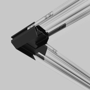 Basic System Коннектор угловой для монтажа в натяжной потолок однофазного
шинопровода черный 85235/00