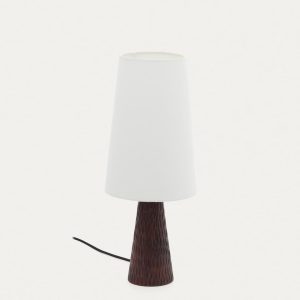 Настольная лампа Amire из дерева в темной отделке