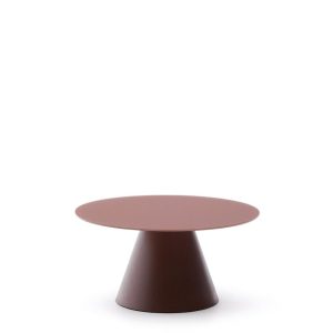 Журнальный столик Wilshire из стекла и стали терракотовый Ø80cm