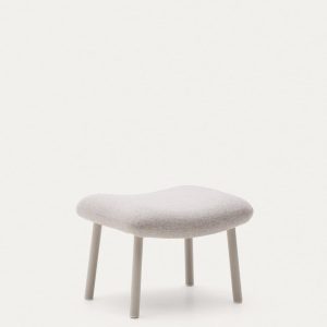 Пуф Inari бежевого цвета и стали с бежевой отделкой