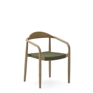 Уличный стул Nina из 100% массива акации и зеленой веревки