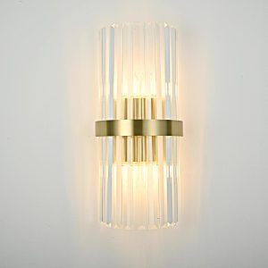 Бра Odeon Clear Glass Gold Metal Wall Lamp By Imperiumloft