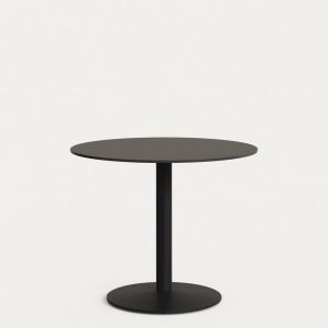 Esilda Садовый круглый стол черного цвета с черной металлической ножкой