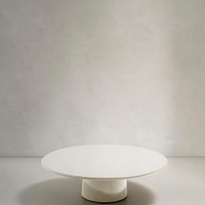 Журнальный столик Albanella из цемента с глянцевой белой отделкой Ø110 см