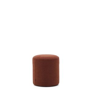 Kaeli Пуф для ног со съемным чехлом из терракотового букле Ø 43