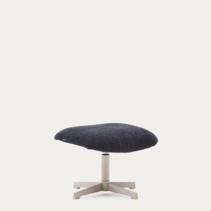 Teryl Пуф из шенилла синего цвета с серым металлом