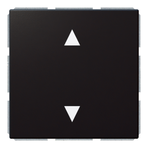 Кнопка 1-клавишная 10A в нейтральном положении, для штор с клавишей - FD (черный матовый - soft touch)