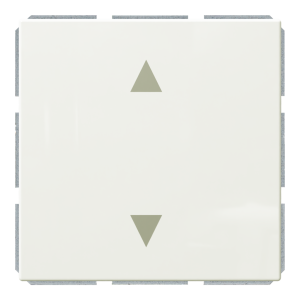 Кнопка 1-клавишная 10A в нейтральном положении, для штор с клавишей - FD (белый матовый - soft touch)