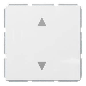 Кнопка 1-клавишная 10A в нейтральном положении, для штор с клавишей - FD (белый глянцевый)