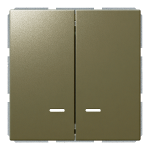 Выключатель 2-клавишный 10A с LED-подсветкой с клавишами - FD (бронза)