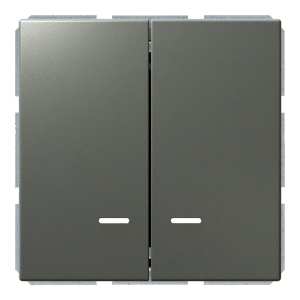 Выключатель 2-клавишный 10A с LED-подсветкой с клавишами - FD (никель)