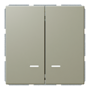 Выключатель 2-клавишный 10A с LED-подсветкой с клавишами - FD (тауп матовый - soft touch)