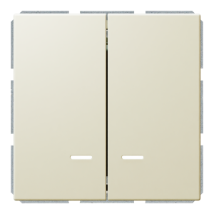 Выключатель 2-клавишный 10A с LED-подсветкой с клавишами - FD (сахара)