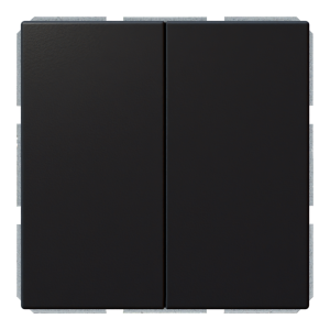 Звонковый механизм 2-клавишный 10A проходной с клавишей - FD (черный матовый - soft touch)