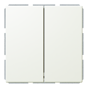Выключатель 2-клавишный 10A перекрестный с клавишей - FD (белый матовый - soft touch)