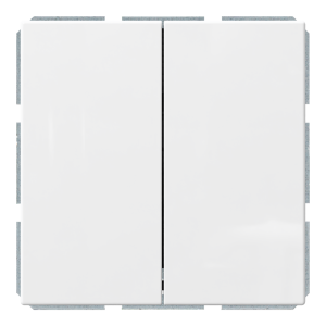 Выключатель 2-клавишный 10A с клавишами - FD (белый глянцевый)
