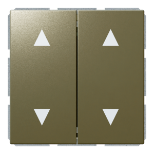 Кнопка 2-клавишная 10A в нейтральном положении, для штор с клавишей - FD (бронза)