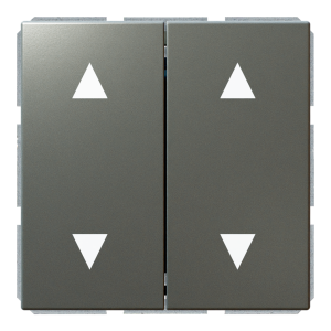 Кнопка 2-клавишная 10A в нейтральном положении, для штор с клавишей - FD (никель)