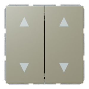 Кнопка 2-клавишная 10A в нейтральном положении, для штор с клавишей - FD (тауп матовый - soft touch)