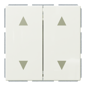 Кнопка 2-клавишная 10A в нейтральном положении, для штор с клавишей - FD (белый матовый - soft touch)