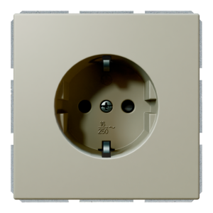 Розетка SCHUKO® 16A со шторками - FD (тауп матовый - soft touch)