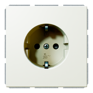 Розетка SCHUKO® 16A со шторками - FD (белый матовый - soft touch)