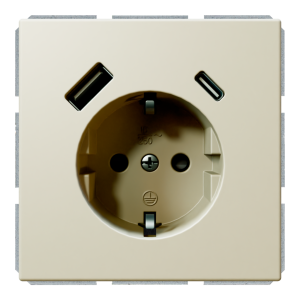 Розетка SCHUKO® с зарядным USB-интерфейсом 25Вт (A+C) - FD (сахара)