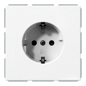 Розетка SCHUKO® 16A со шторками - FD (белый глянцевый)