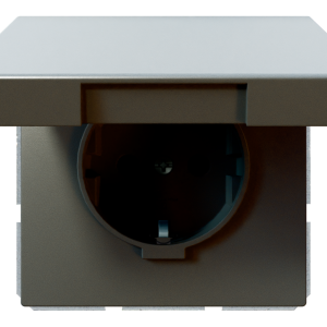 Розетка SCHUKO® 16A с крышкой и со шторками - FD (никель)