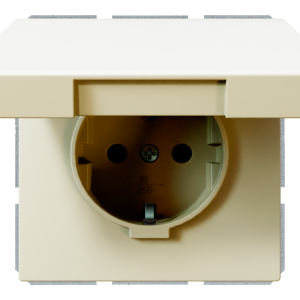 Розетка SCHUKO® 16A с крышкой и со шторками - FD (сахара)