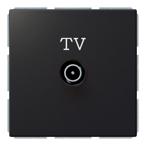 Розетка TV оконечная с накладкой - FD (черный матовый - soft touch)