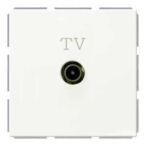 Розетка TV оконечная с накладкой - FD (белый матовый - soft touch)