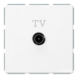 Розетка TV оконечная с накладкой - FD (белый глянцевый)