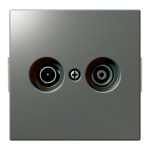 Розетка TV-FM проходная с накладкой - FD (никель)