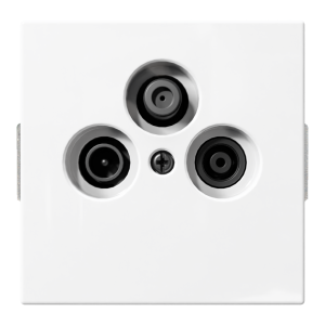 Розетка TV-FM-SAT проходная с накладкой - FD (белый глянцевый)