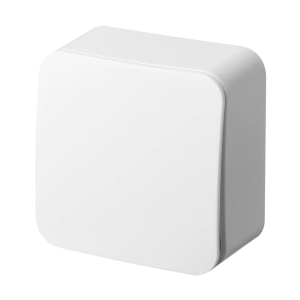 Выключатель 1-клавишный 10A проходной для накладного монтажа - FS (белый глянцевый)