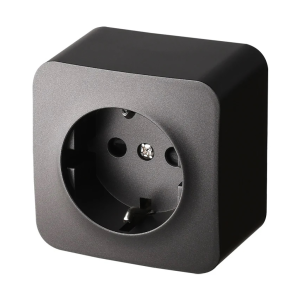 Розетка SCHUKO® 16A со шторками для накладного монтажа - FS (антрацит)