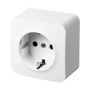 Розетка SCHUKO® 16A со шторками для накладного монтажа - FS (белый глянцевый)