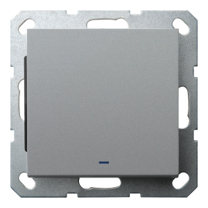 Выключатель 1-клавишный 10A с LED-подсветкой с клавишей - G (алюминий - титан)