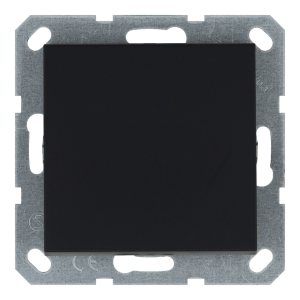 Выключатель 1-клавишный 10A проходной с клавишей - G (черный матовый - soft touch)
