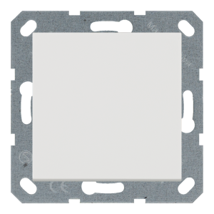 Выключатель 1-клавишный 10A проходной с клавишей - G (белый глянцевый)