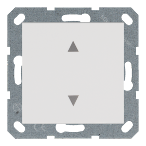 Кнопка 1-клавишная 10A в нейтральном положении, для штор с клавишей - G (белый глянцевый)